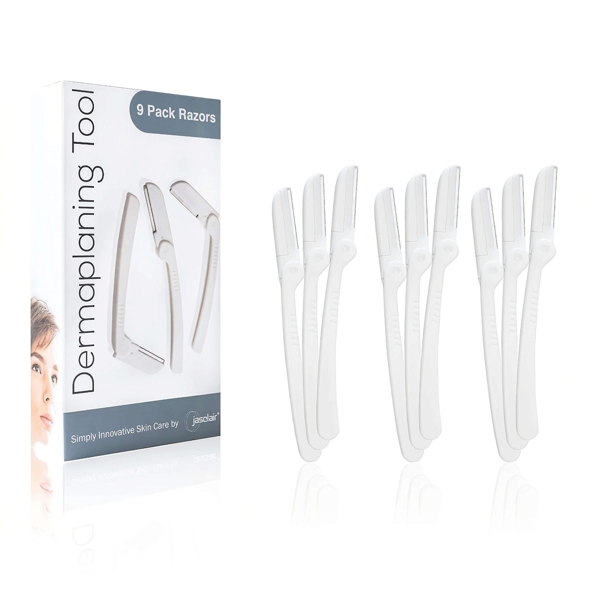 Dermaplane Razor for Women - Face Razor for Peach Fuzz & Eyebrows, 9 Count