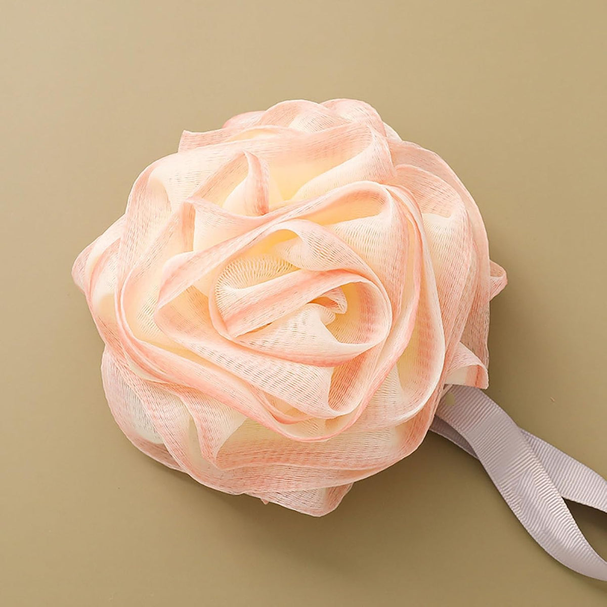 Body Wash Sponge Rose Shaped Shower Loofah Sponge 4.72inch 50g Body Shower Puff Fine Mesh Pouf Bath Scrunchies Exfoliating Cleaning Body Scrubber Balls for Women and Men (A-Pink)
