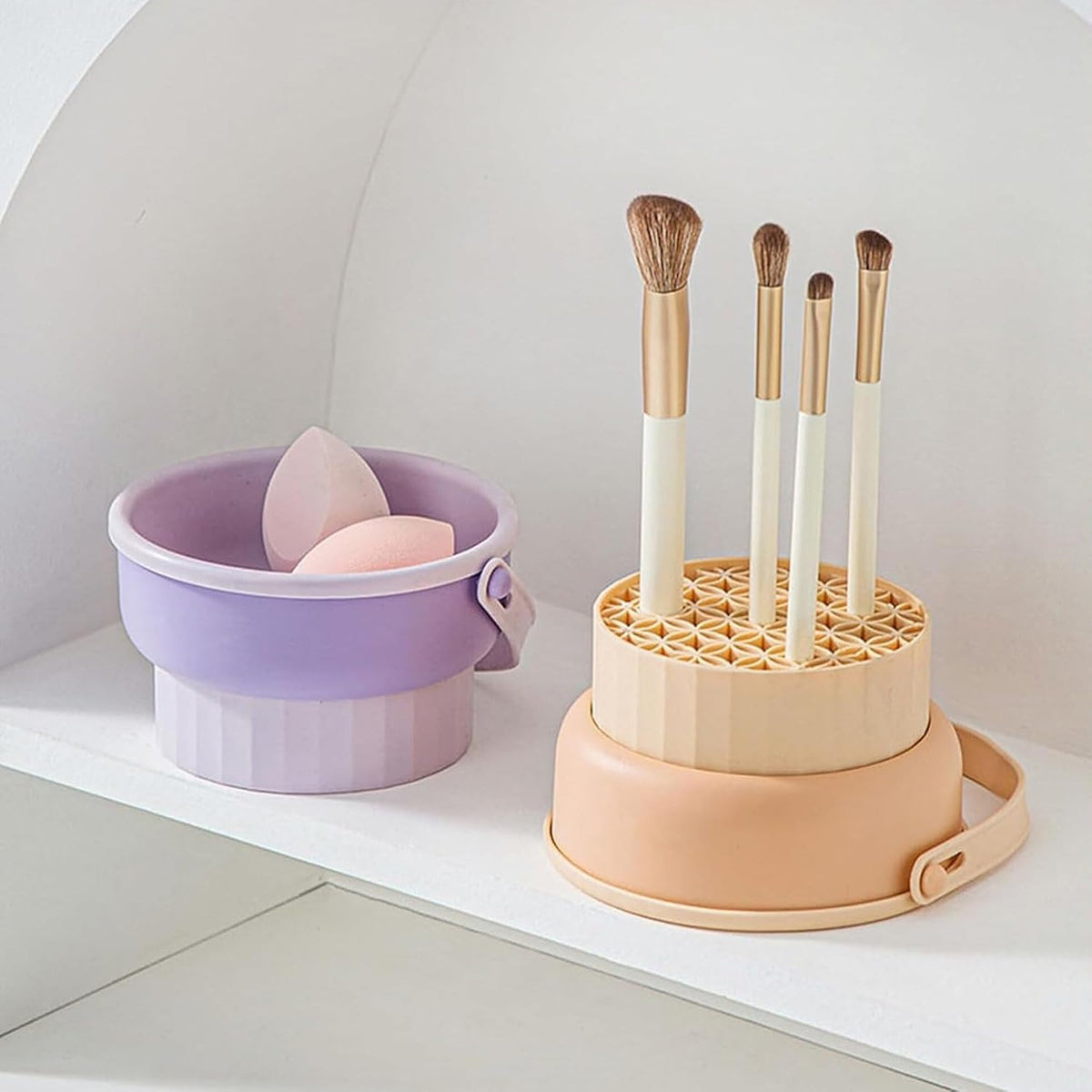 Silicone makeup brush cleaning bowl, powder puff storage rack, makeup egg cleaning workpiece, cosmetic makeup brush cleaning tool