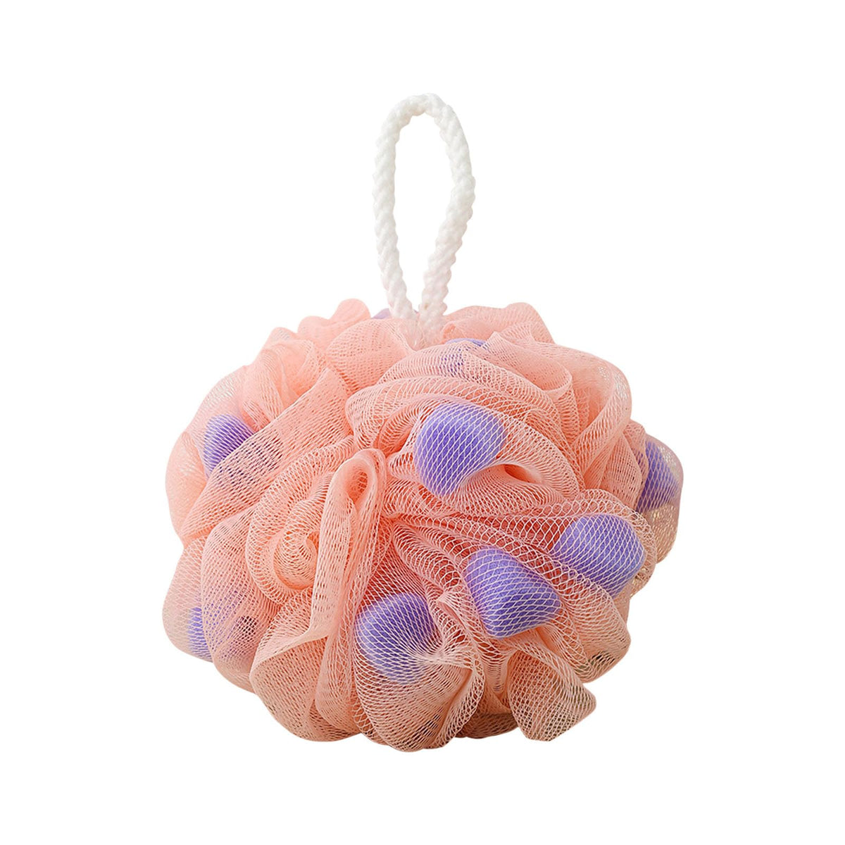 Body Wash Sponge Rose Shaped Shower Loofah Sponge 4.72inch 50g Body Shower Puff Fine Mesh Pouf Bath Scrunchies Exfoliating Cleaning Body Scrubber Balls for Women and Men (A-Pink)