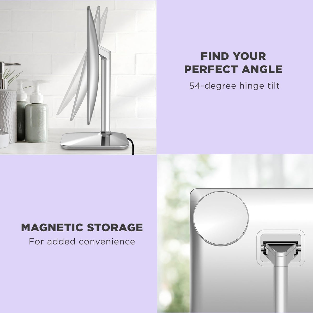 Conair Lighted Makeup Mirror, LED Vanity Mirror, 1X/10X Magnifying Mirror with Phone Holder, Corded in Polished Chrome