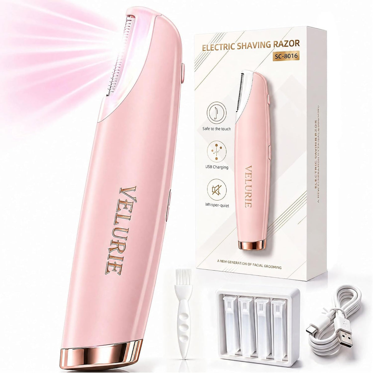 Sonic Dermaplane Razor for Women Face, Pink