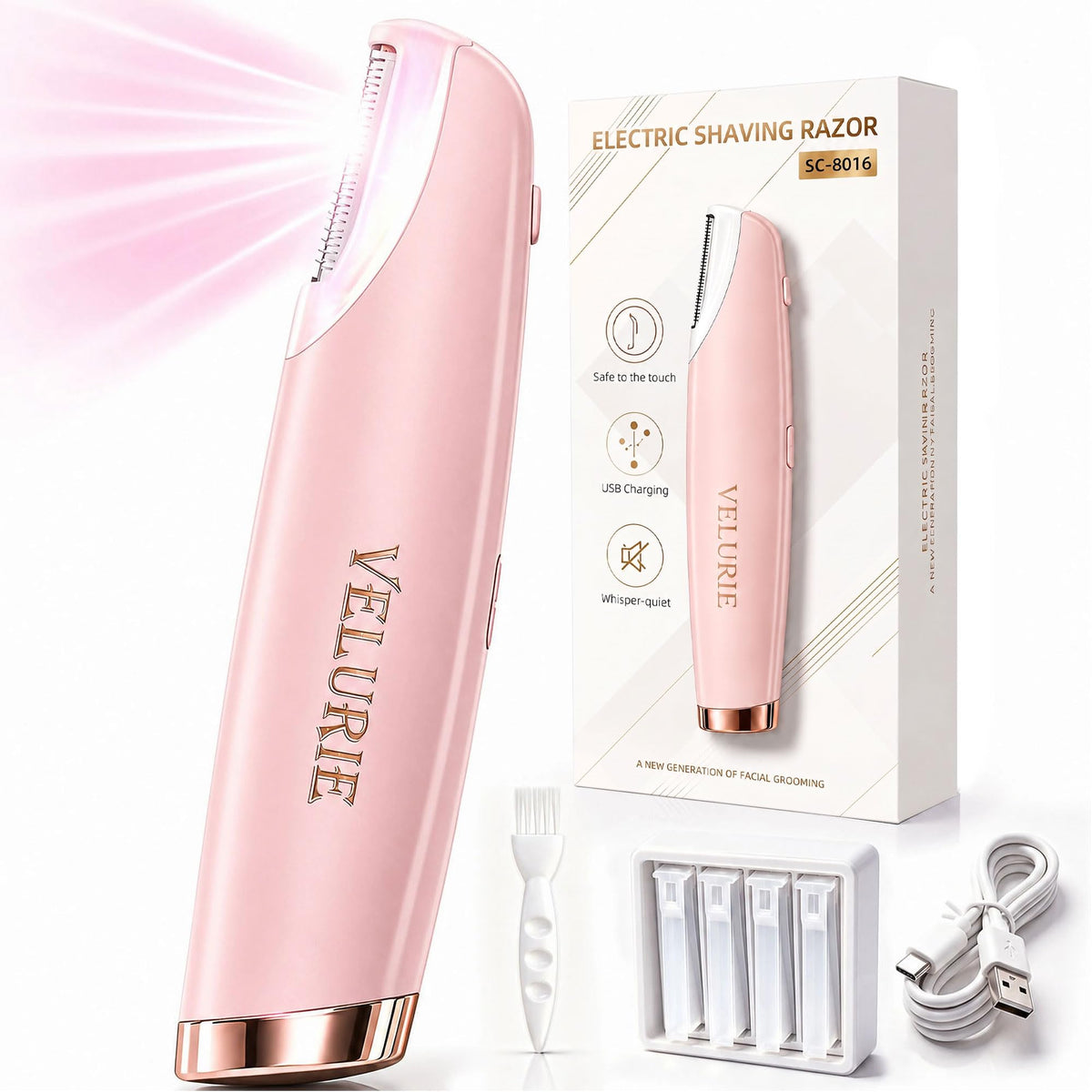 Sonic Dermaplane Razor for Women Face, Pink