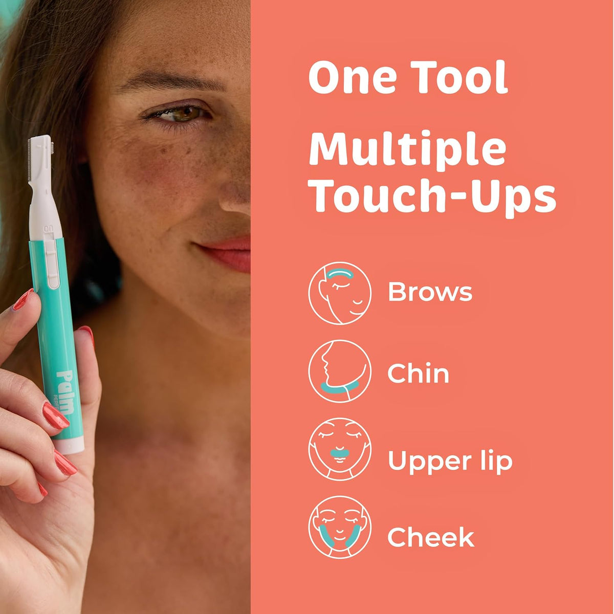 palmperfect Face Razor for Women, Twin-Blade Hair Trimmer, Battery Included