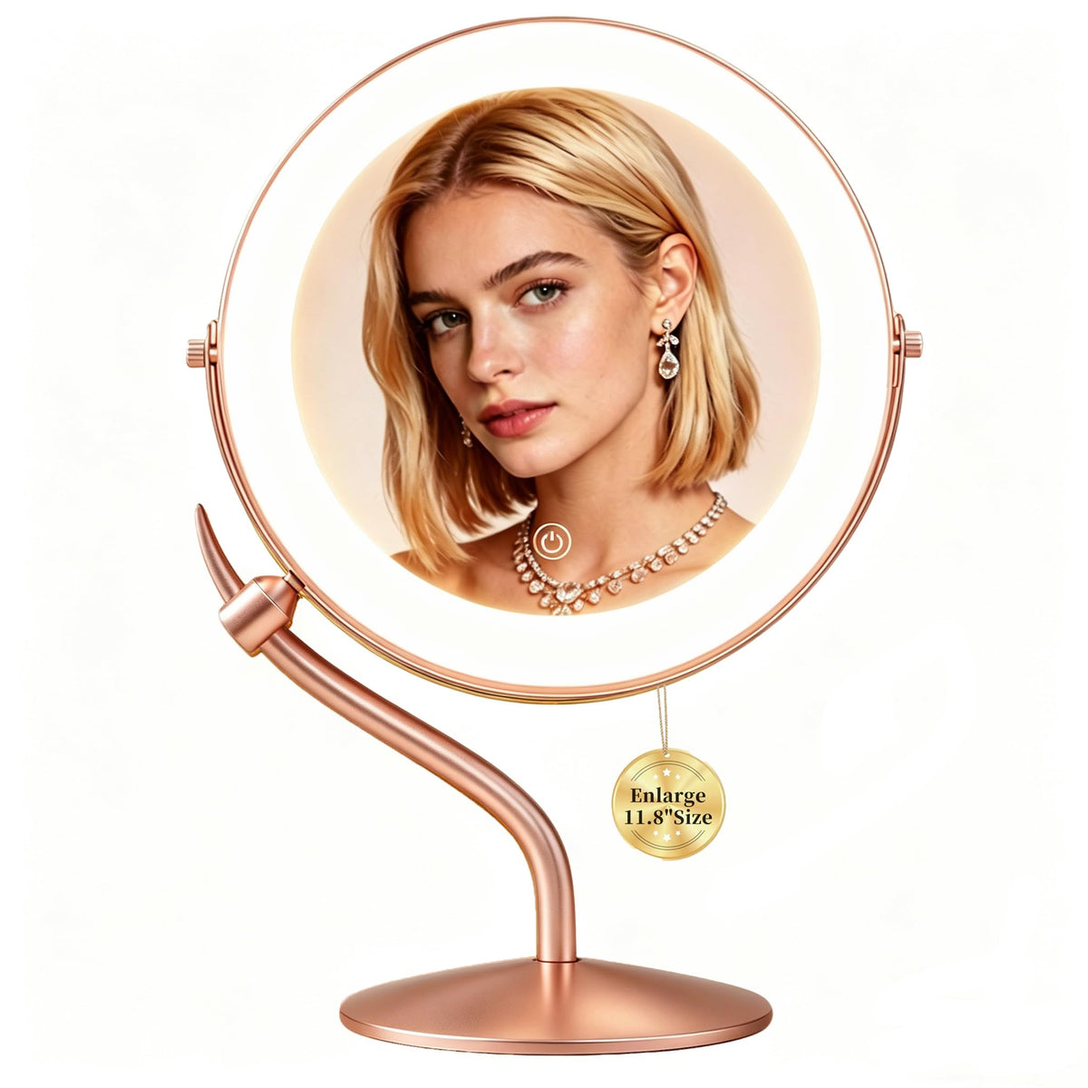 9" 1X/10X Magnifying Vanity Mirror with Light, Rechargeable Makeup Mirror