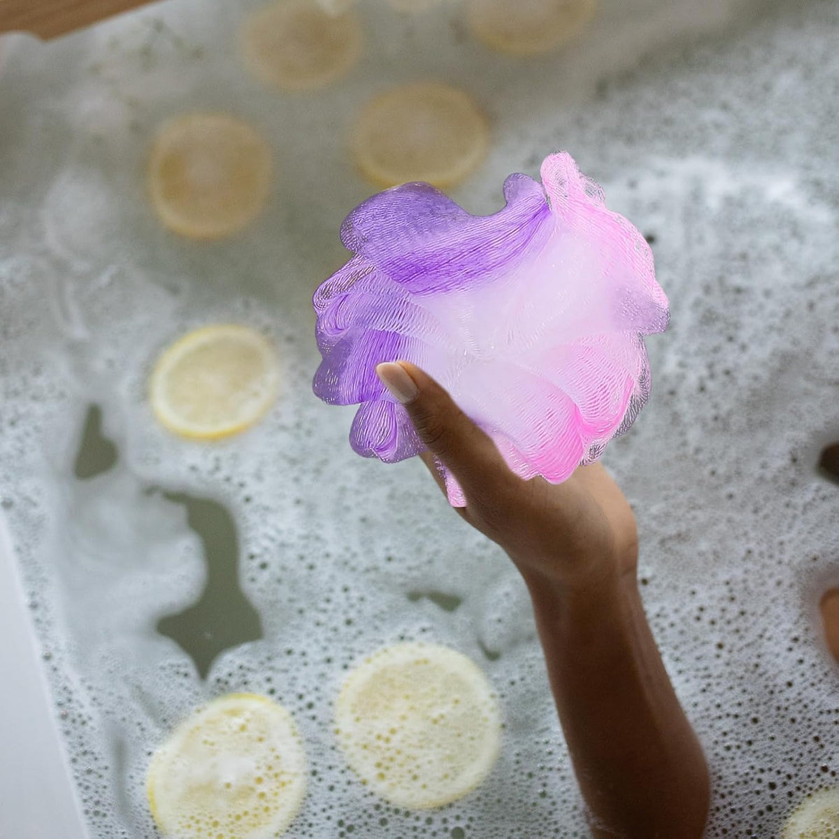 10pcs Colorful Bath Puff Sponge Mesh Net Exfoliating Body Cleanser