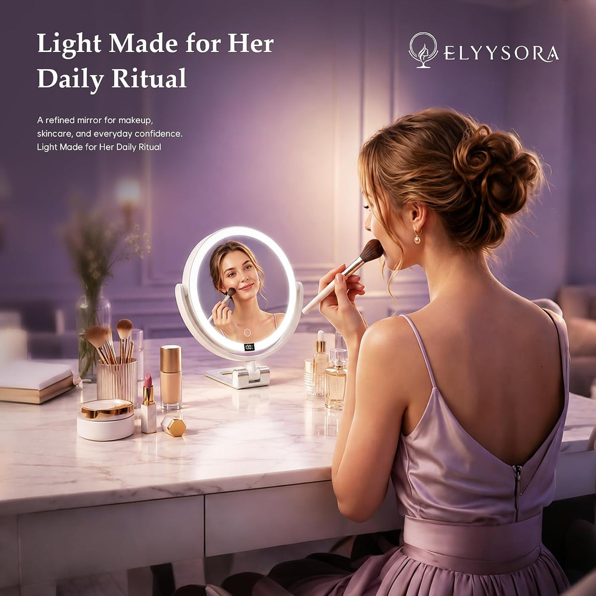 1X/30X Makeup Mirror with Lights, Rechargeable Magnifying Mirror