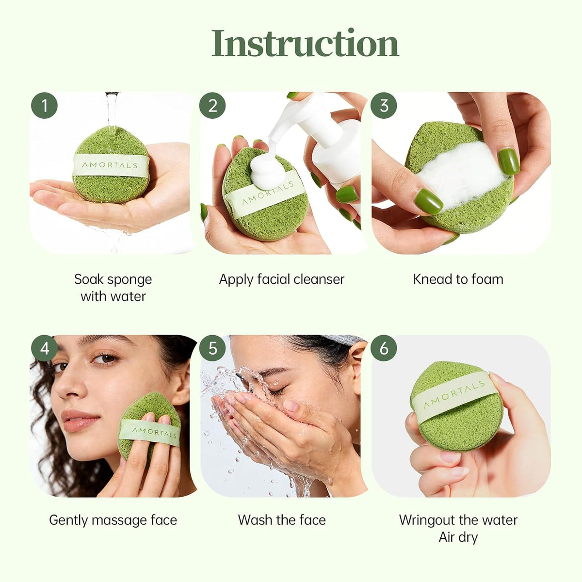 Facial Sponge 1 Pack - Reusable Makeup Remover Pads & Cleansing Sponge, Washable Exfoliating Face Pad for Dirt and Blackheads