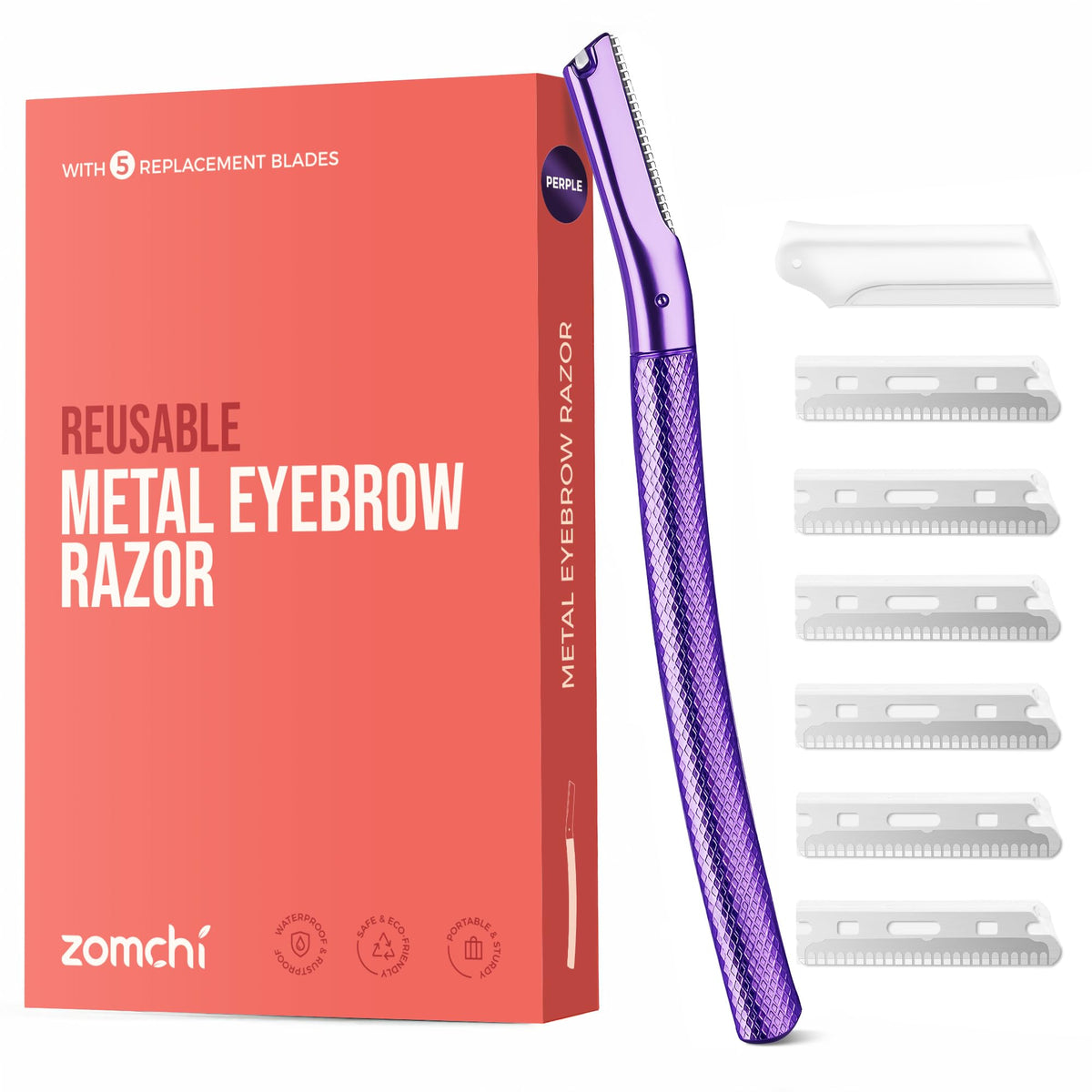 ZOMCHI Eyebrow Razor for Women & Men, Precision Cover, Black