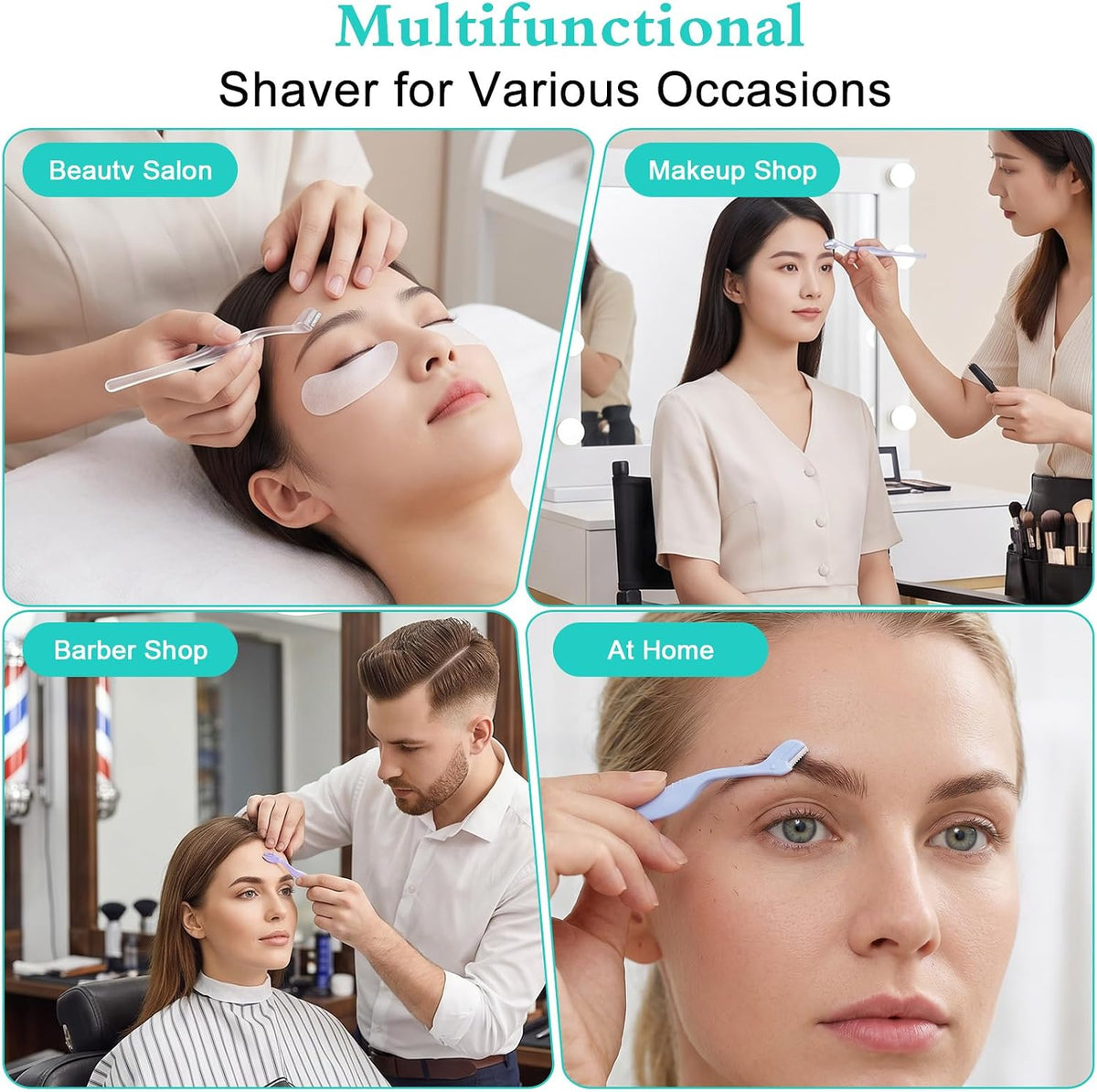 Ouligay 8 PCS Eyebrow Razor for Women Mini Eye Brow Trimmers Small Facial Razor Face Shaver Lip Hair Remover with Precision Cover Eyebrow Shaver for Women Makeup Face Care Tools