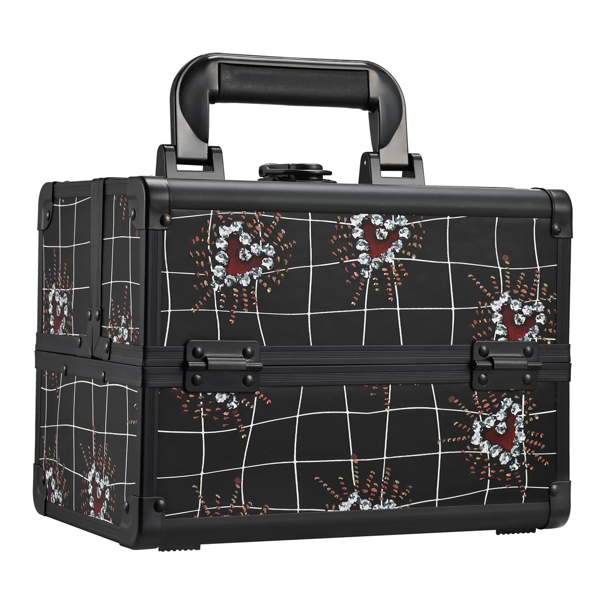 Joligrace Makeup Case Organizer Makeup Box Cosmetic Train Case with Mirror