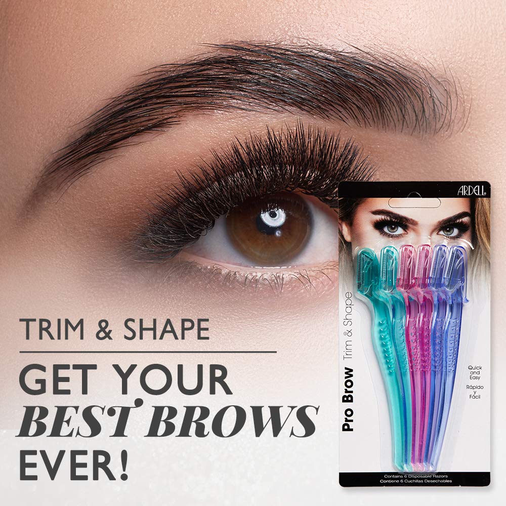 Ardell Pro Brow Trim & Shape, Eyebrow Dermaplane Razor, 6 Count