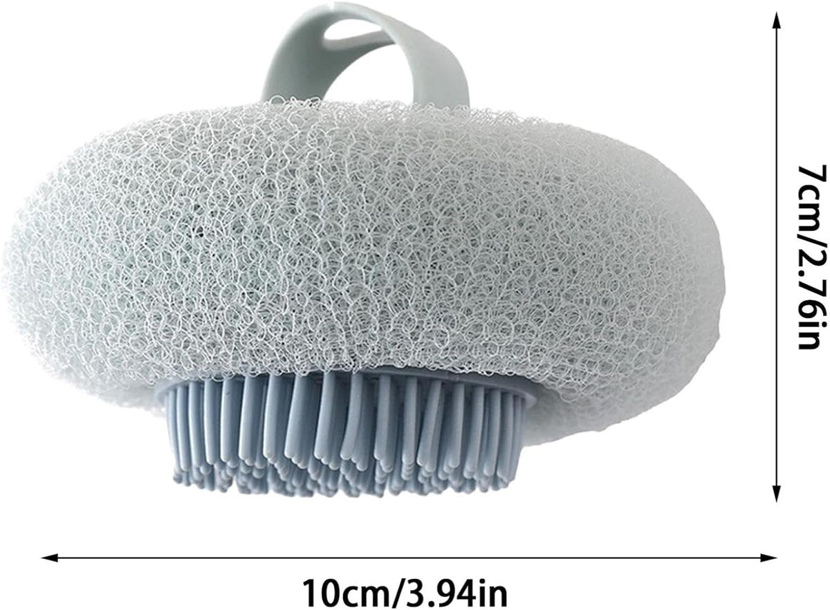 Super Soft Sunflower Suction Cup Bath Ball, 2026 New Exfoliating Bath Bath Sponge Cleaning Brush with Finger Rings for Women and Men (Begie, 4 pcs) (Set)