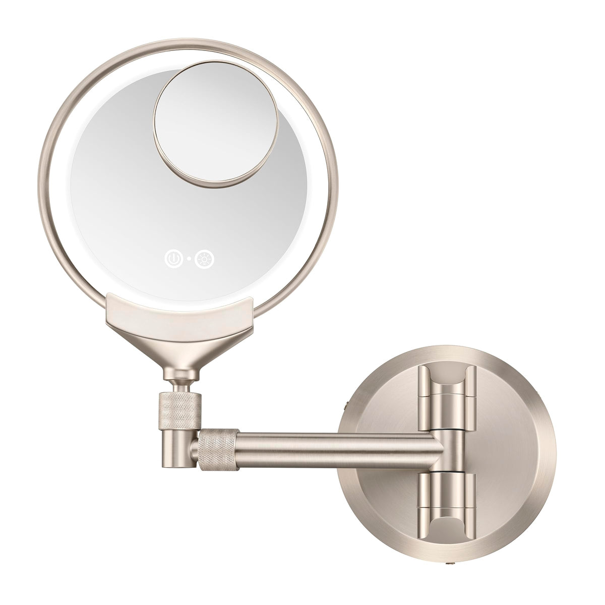 Conair Lighted Makeup Mirror, LED Vanity Mirror, 1X/10X Magnifying Mirror with Phone Holder, Corded in Polished Chrome