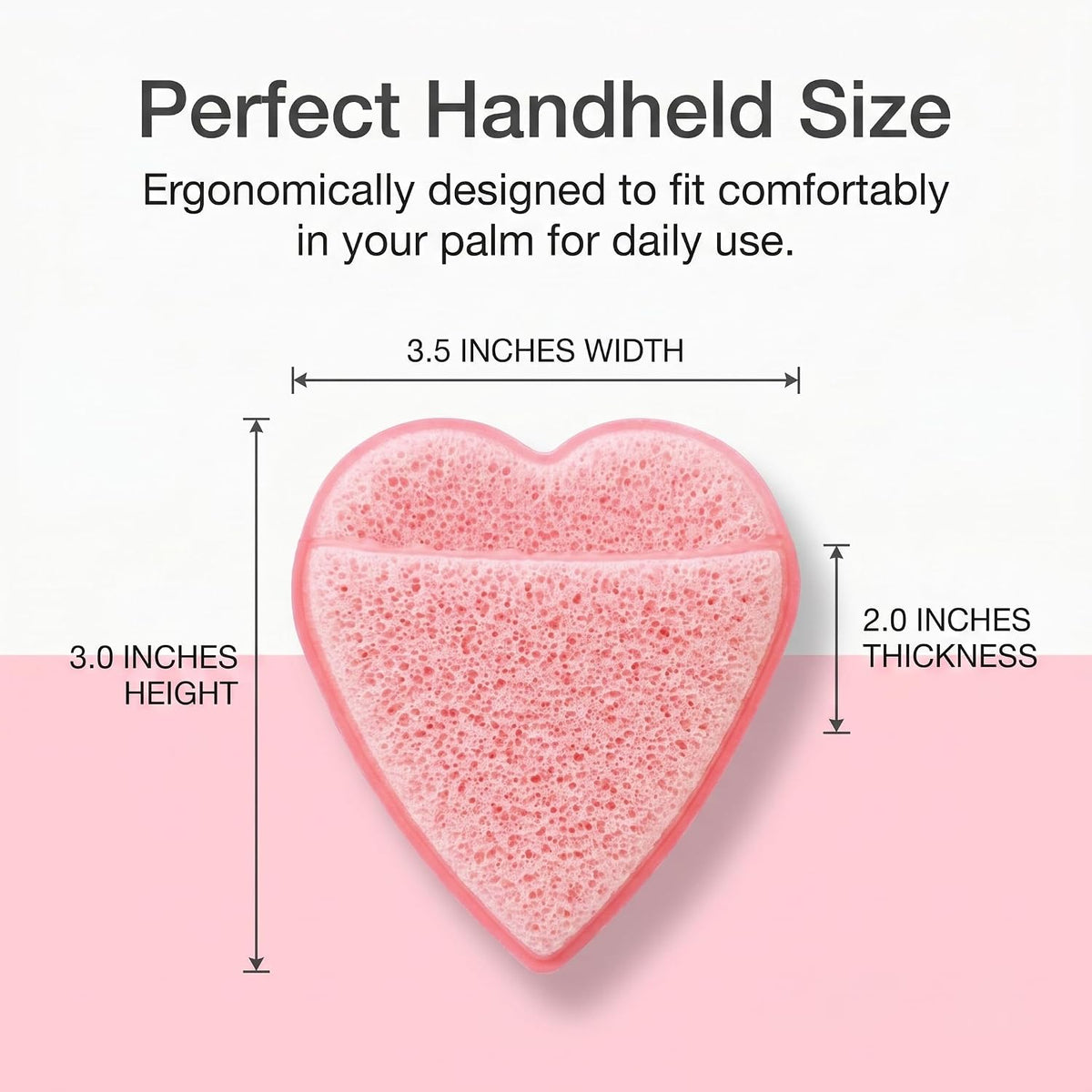 2pcs Exfoliating Sponge Heart Shaped Light Pink Cleansing Puff Glove with Soft Mesh Surface for Daily Wash Makeup Removal Lathering and Travel Use Facial Scrubber