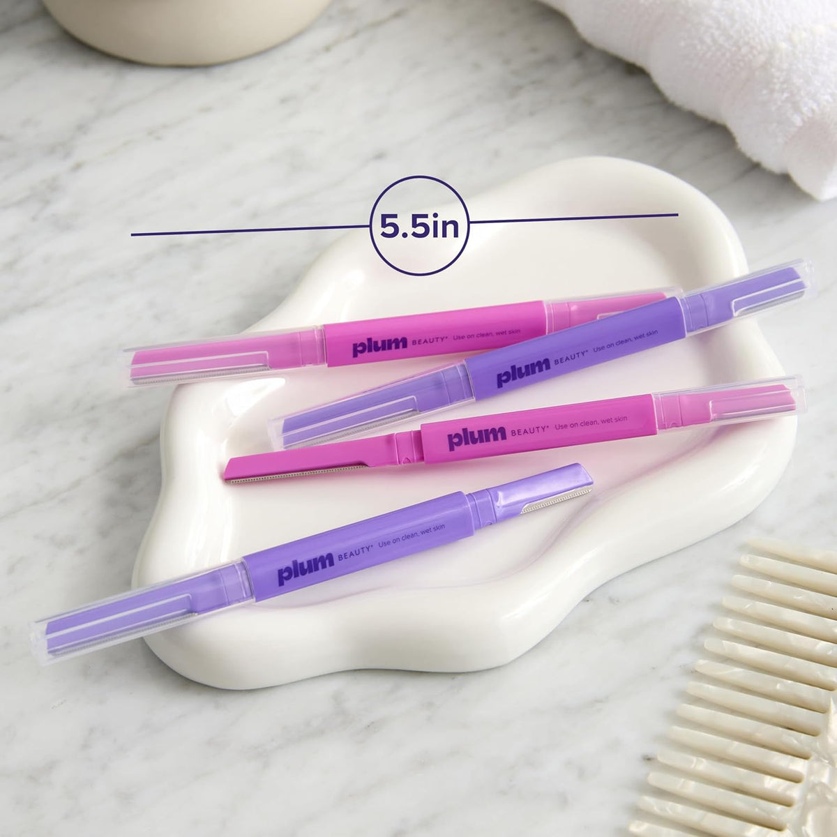 Plum Beauty Double-Sided Dermaplaning Razors (4-Pack) - Women Facial Razors