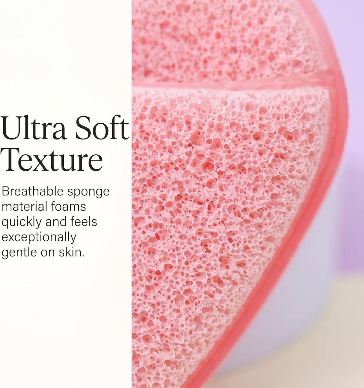 2pcs Exfoliating Sponge Heart Shaped Light Pink Cleansing Puff Glove with Soft Mesh Surface for Daily Wash Makeup Removal Lathering and Travel Use Facial Scrubber