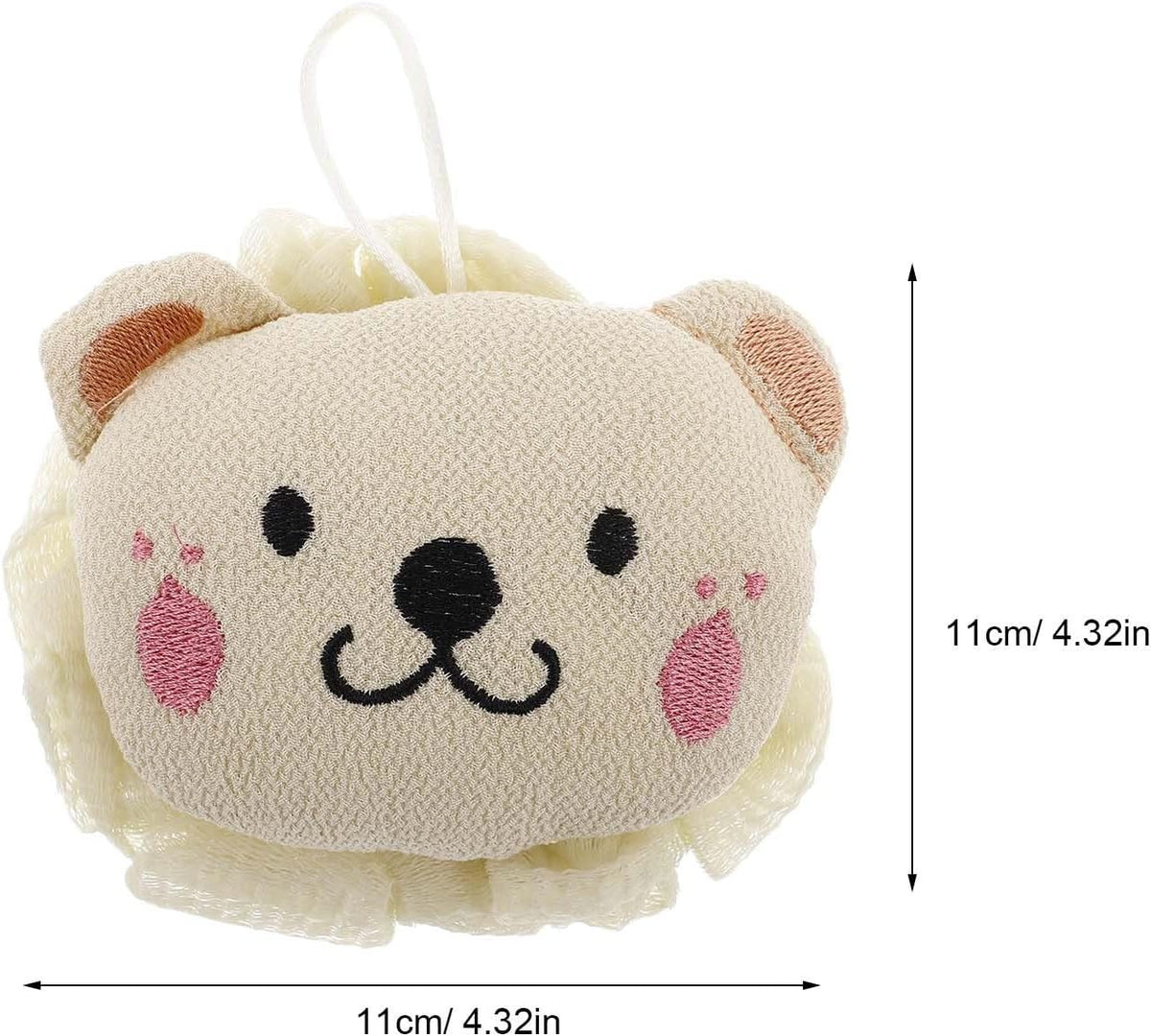 GALPADA Lion 2-in-1 Bath Puff and Body Scrubber, Cute Cartoon Shower Loofah in Light Green, Exfoliating Skin Cleanser and Bathing