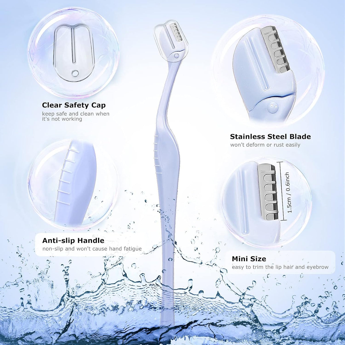 6pcs Eyebrow Razor, Mini Face Razor Women