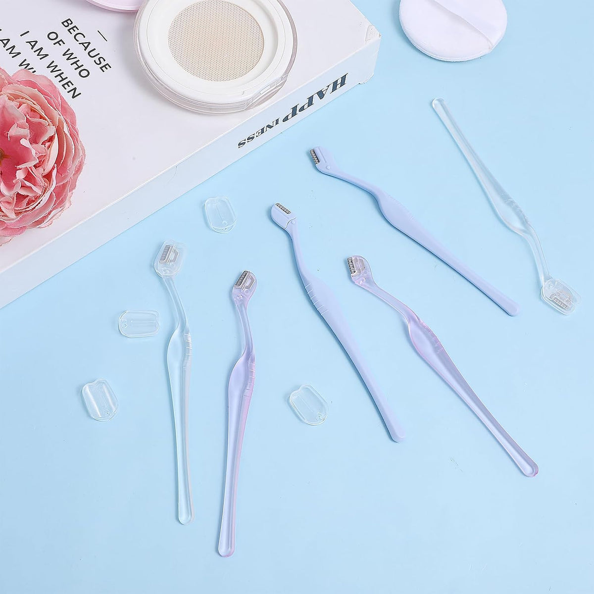 6 Pcs Eyebrow Razor for Women, Mini Eyebrow Razor Trimmer Small Face Razors Lip Hair Remover with Precision Cover Face Razors Eyebrows Shaver Shaving Removal Tool for Women Makeup FaceCare Tool
