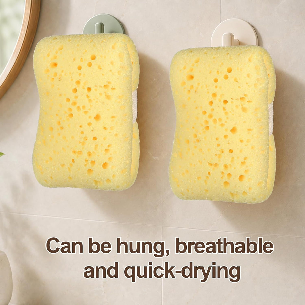 2 Pack Sea Sponges for Shower 4.7x3.5 Inch Bath Sponge