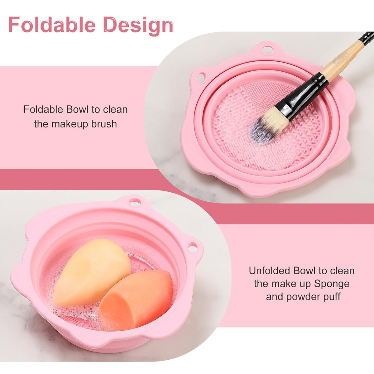 Etercycle Foldable Silicone Makeup Brush Cleaner Bowl