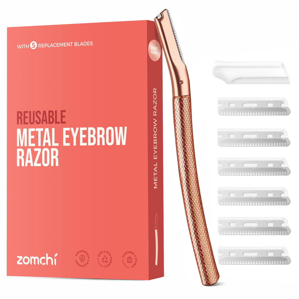 ZOMCHI Eyebrow Razor for Women & Men, Precision Cover, Silver