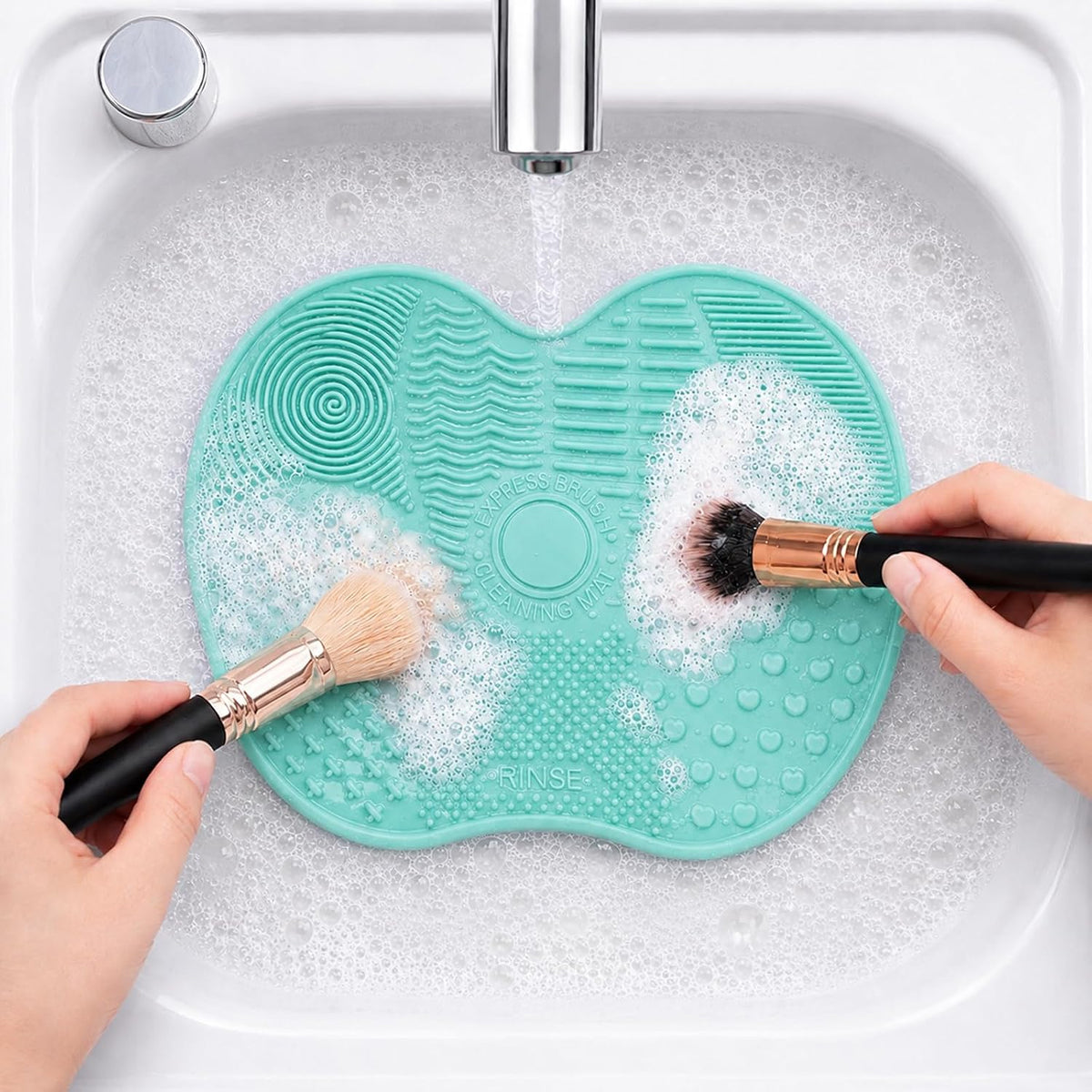 Makeup Brush Cleaner Mat Silicone Brush Cleaning Pad For Sponge Puff Cosmetic Brush Scrubber Travel Beauty Tool