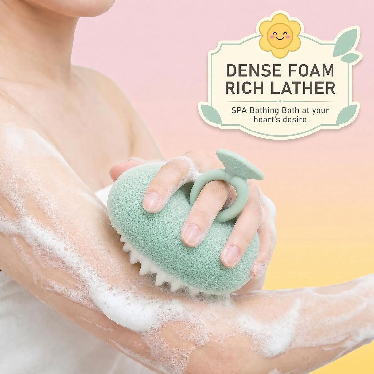 7 Pack Super Soft Sunflower Suction Cup Exfoliating Bath Sponge Ball
