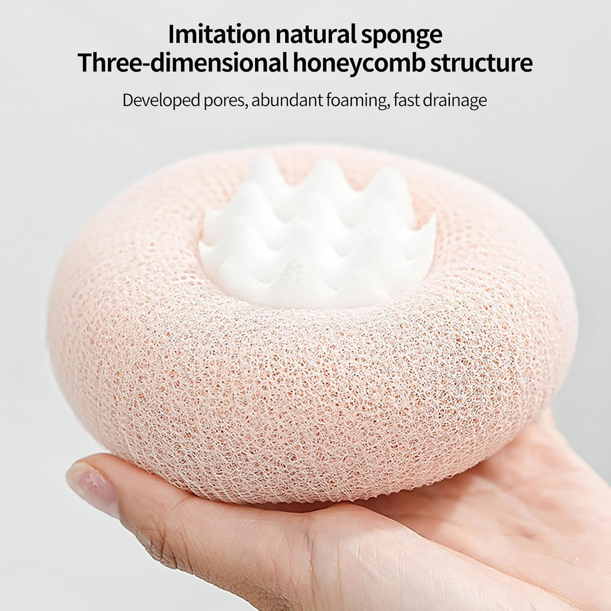 2-in-1 Sunflower Shower Sponge with Suction Cup | Exfoliating Bath Sponge for Soft Skin | Hypoallergenic & Eco-Friendly Body Scrubber for Spa-Like Luxury (Purple)
