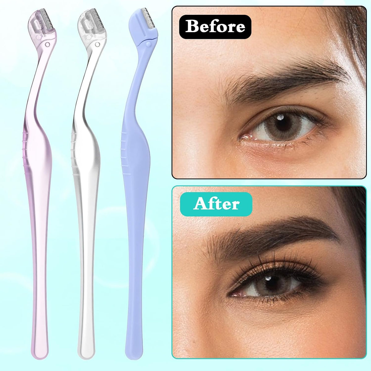 Ouligay 8 PCS Eyebrow Razor for Women Mini Eye Brow Trimmers Small Facial Razor Face Shaver Lip Hair Remover with Precision Cover Eyebrow Shaver for Women Makeup Face Care Tools