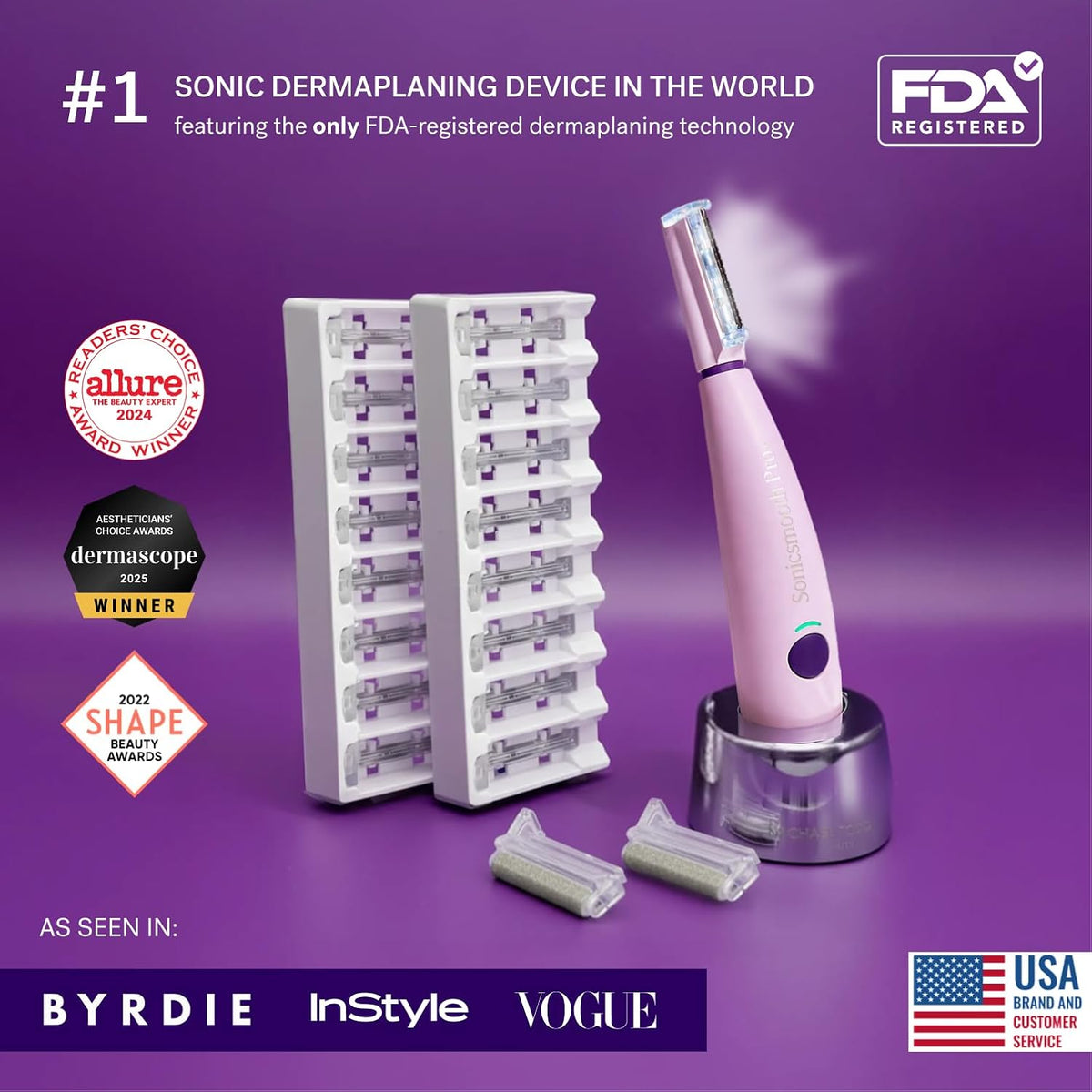 Michael Todd Beauty Sonicsmooth Pro+ Dermaplaning System & Eyebrow Trimmer