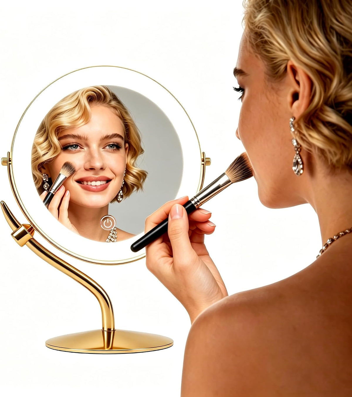 9" 1X/10X Magnifying Vanity Mirror with Light, Rechargeable Makeup Mirror