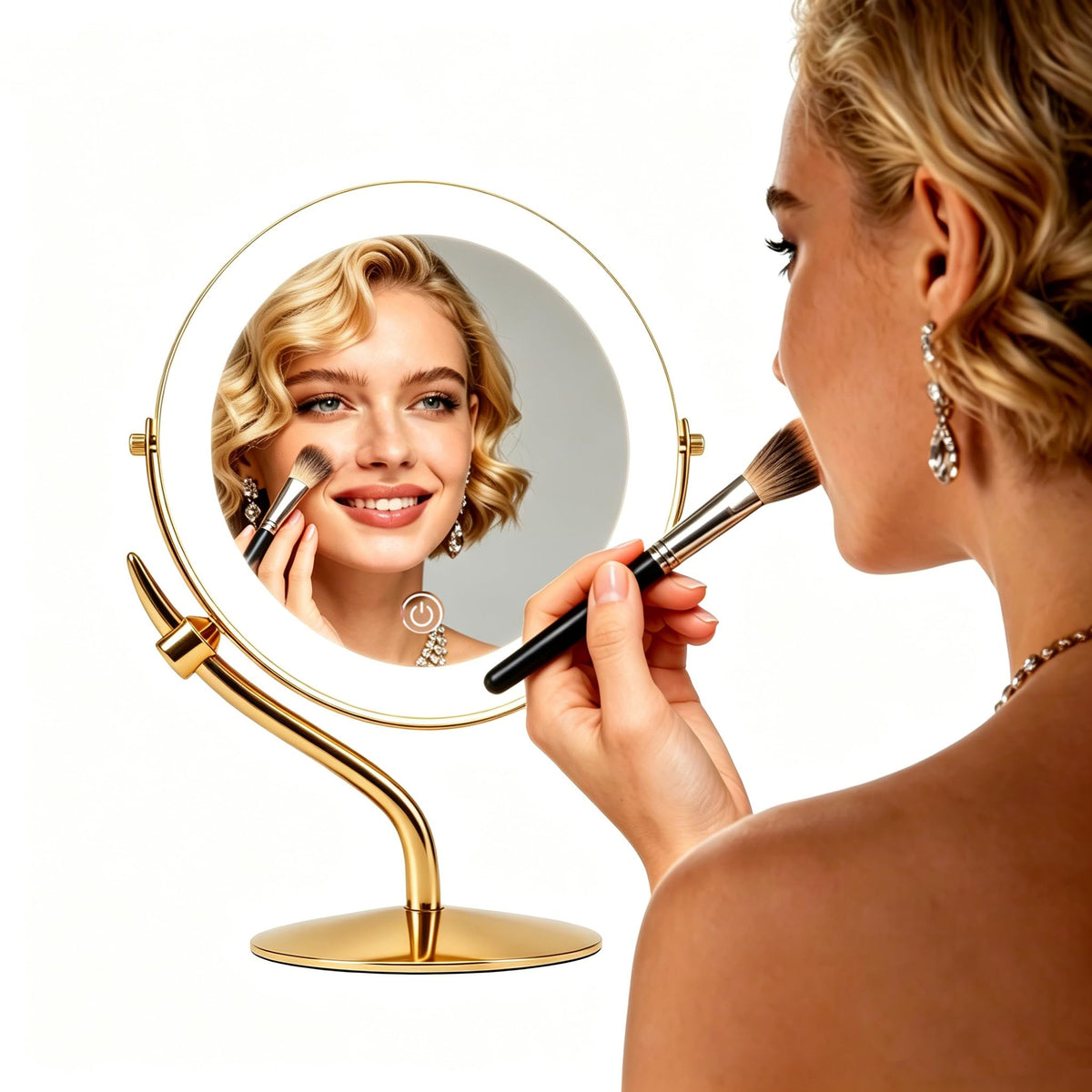 9" 1X/10X Magnifying Vanity Mirror with Light, Rechargeable Makeup Mirror