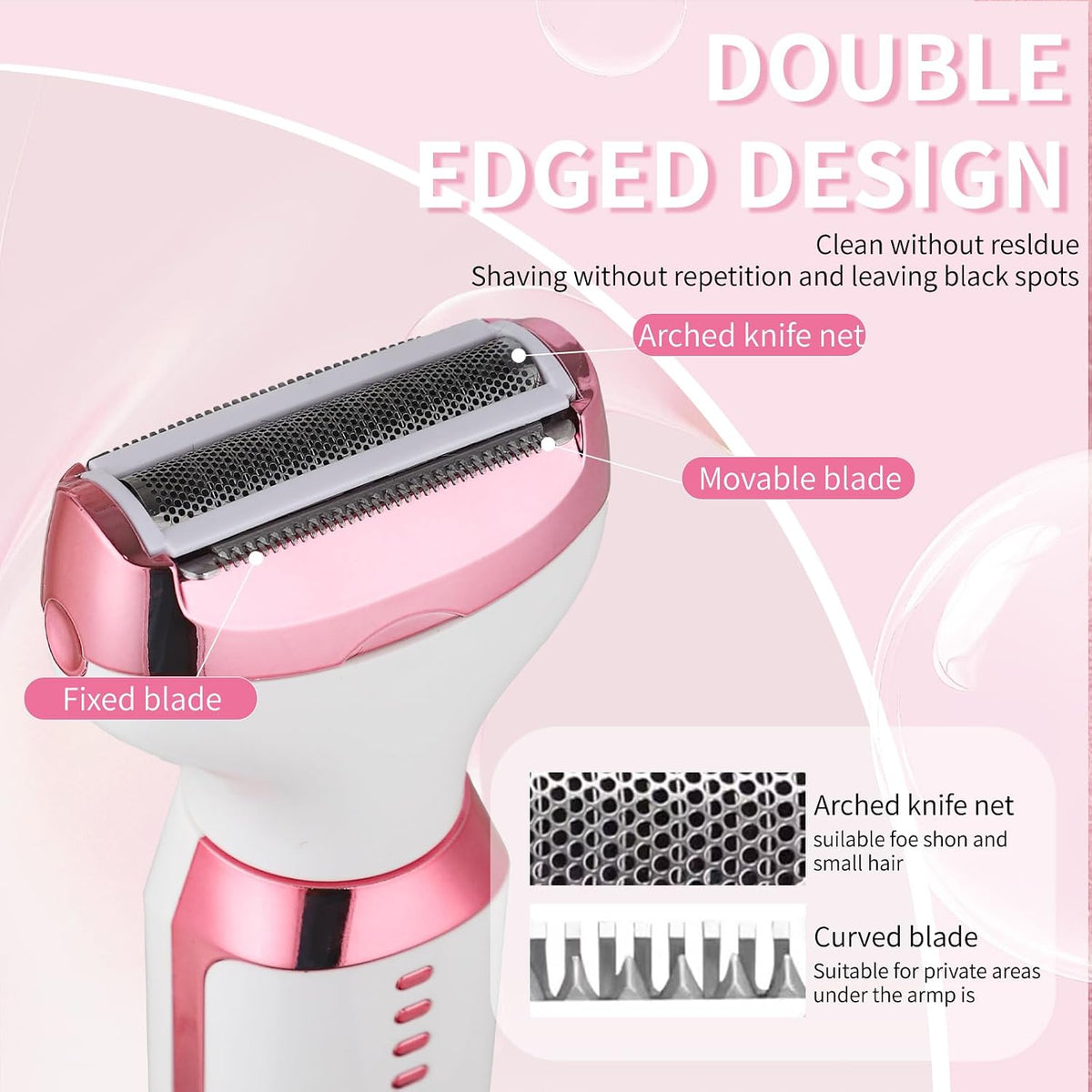 2026 Electric Razor for Women Men,4 in 1 Ladies Wet & Dry Body Razors and Facial Hair Remover, Rechargeable LED Display Hair Removal Kit for Nose Face Body Bikini Hair