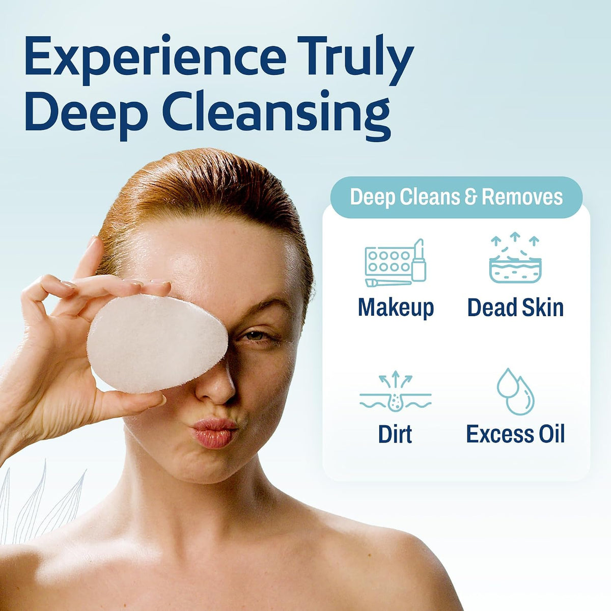 HartFelt 8ct Tear Drop Face Scrubber for Women | Reusable Facial Sponges for Daily Cleansing | Facial Exfoliating Pads for Removing Dead Skin, Dirt & Makeup | Made in USA | Regular - White