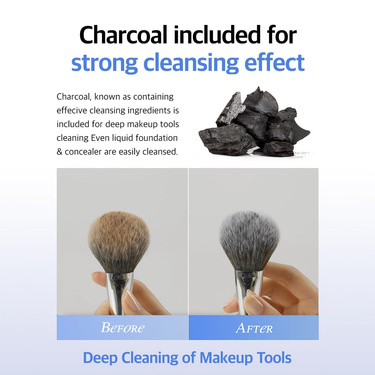 STUDIO17 Solid Makeup Brush Cleaner | Convenient Makeup Cleaner for Brushes & Puffs/Sponges | Makeup Tool Cleaner Made of Charcoal and Plant-Based Oils | Compact Size