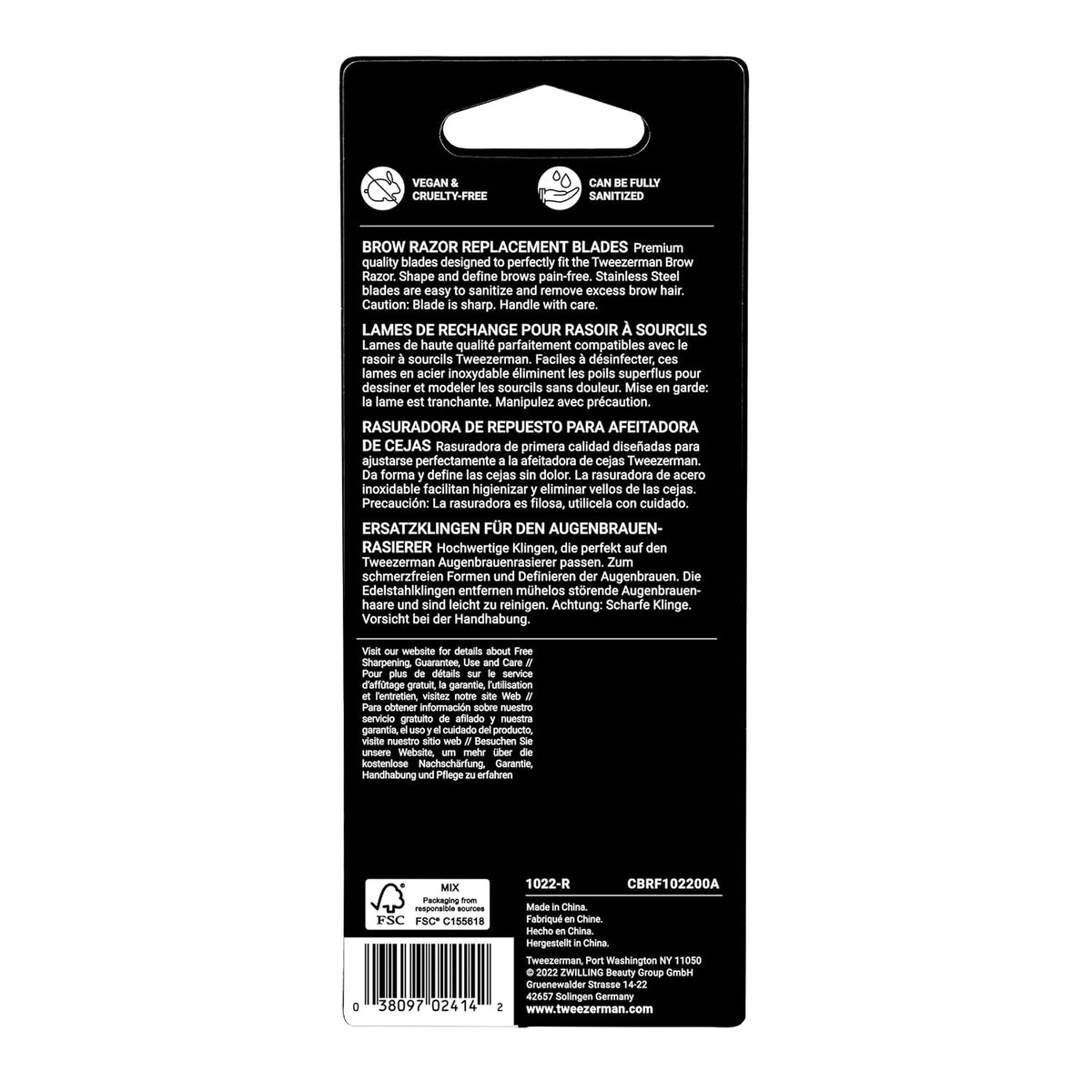 Tweezerman Eyebrow Razor Replacement Blades, 4 Count (Pack of 1)