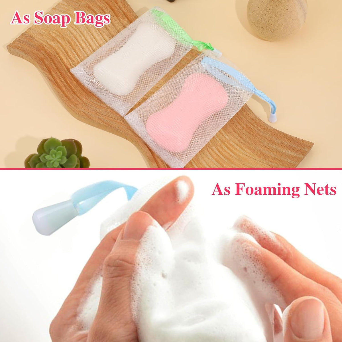 10 PCS Soap Bags Handmade Soap Bubble Mesh Bags Exfoliating Soap Saver Pouch Net Bags with Drawstring Body Facial Cleaning Tool for Bath and shower, Assorted Colors