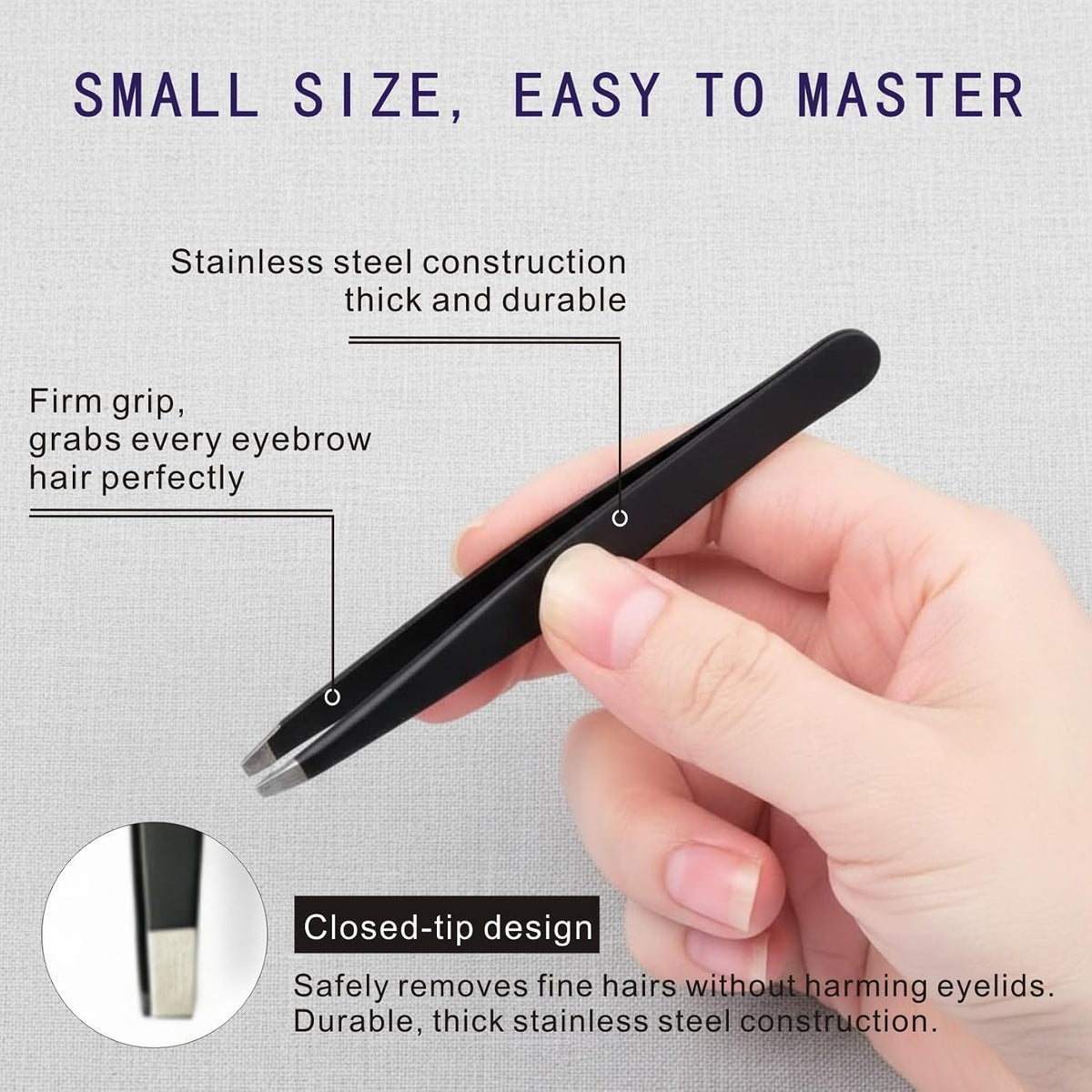 8 Pcs Eyebrow Kit, with Small Eyebrow Scissors with Comb,Eyebrow Razor Kit, Eyebrow Tweezers, Stainless Steel Nose Hair Scissors, Double-ended eyebrow Brush,Travel Size or Home, Gifts, Black