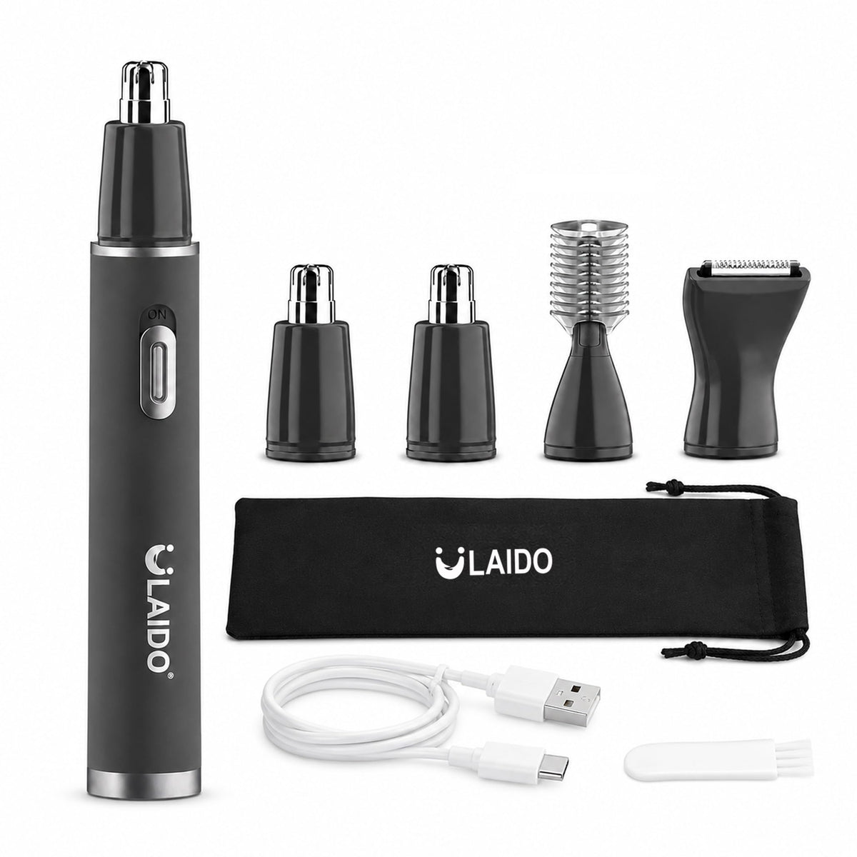 Nose Hair Trimmer for Men, Painless 3 in 1 Grooming Kit for Nose, Ear, Eyebrow & Body Hair, Rechargeable No Pull No Snag Trimming with 3 Waterproof Replacement Heads, Easy Cleansing