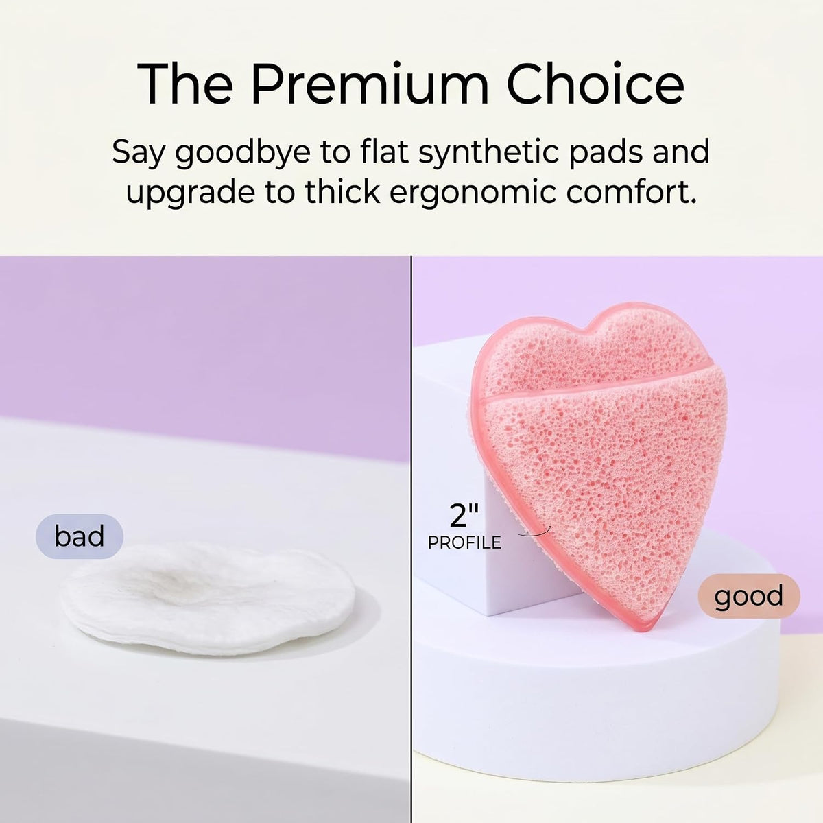2pcs Exfoliating Sponge Heart Shaped Light Pink Cleansing Puff Glove with Soft Mesh Surface for Daily Wash Makeup Removal Lathering and Travel Use Facial Scrubber