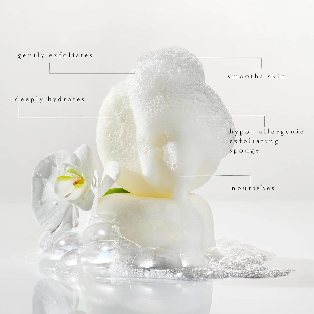 kai Body Buffer – 2 Count exfoliating Bath sponges with Built-in Cleanser, Gardenia Scent, Vegan & Cruelty-Free | Gently exfoliates & cleanses | Made in the USA