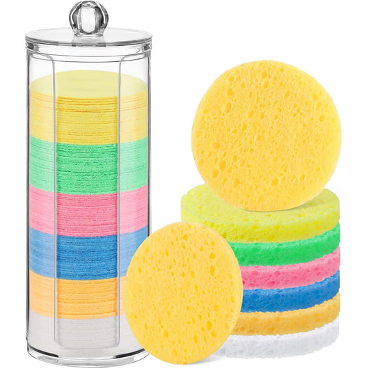 120pcs Compressed Facial Sponges Disposable Washing Face, Multicolor
