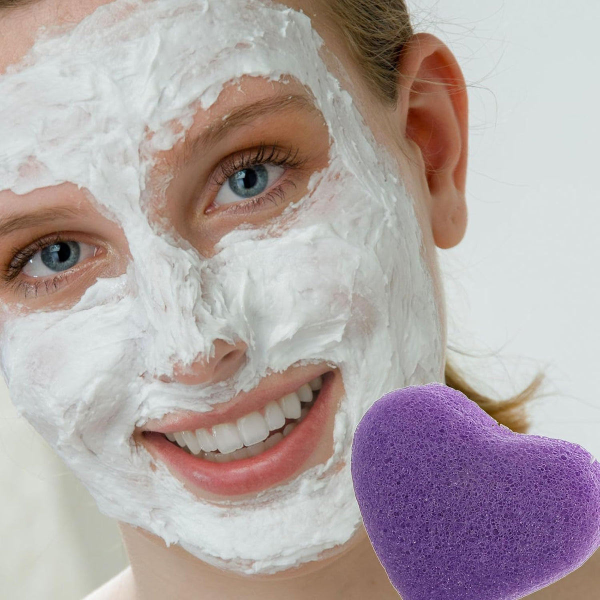 Beaupretty 6 Pcs Konjac Facial Sponges Heart Shaped Face Cleansing and Exfoliation Sponges Natural Cleaning Puff Scrubber for Women Men
