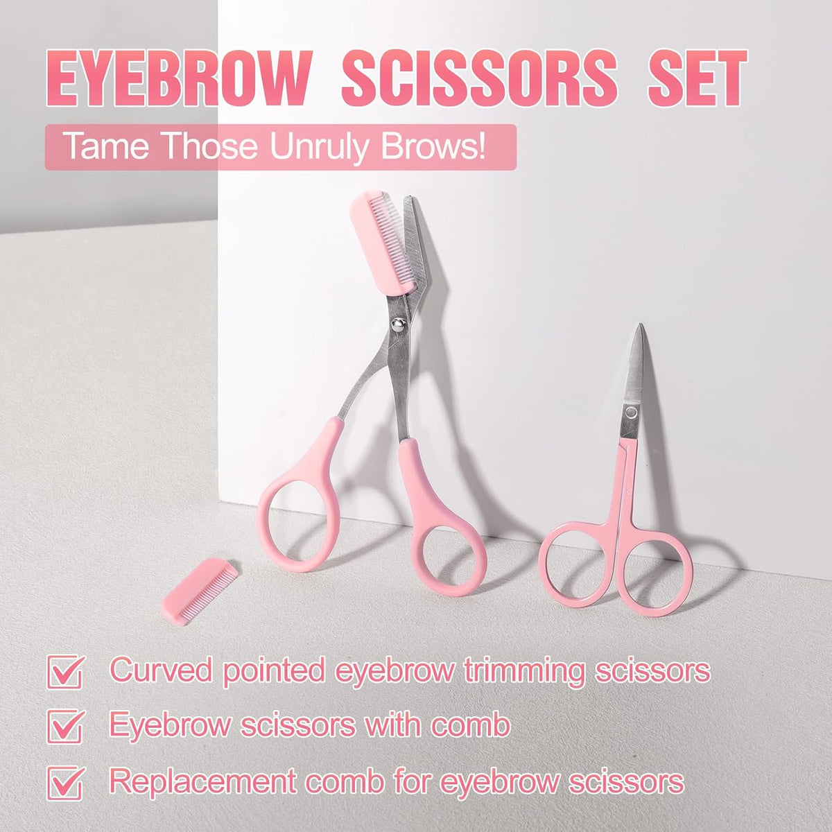 Eyebrow Kit, 17 in 1 Tweezers for Women Facial Hair, Hair Scissors with Comb, Eyebrow Trimmer, Brow Brushes, Hair Tools Travel Bag, Professional Grooming Tweezer Set
