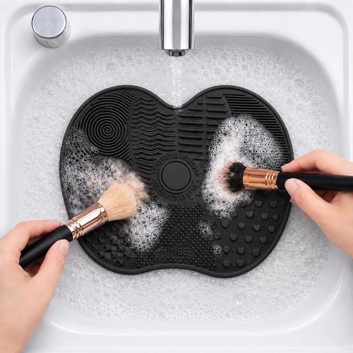 Makeup Brush Cleaner Mat Silicone Brush Cleaning Pad For Sponge Puff Cosmetic Brush Scrubber Travel Beauty Tool