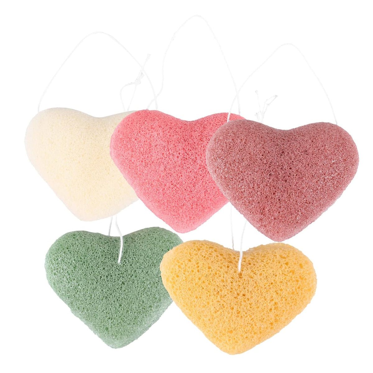 Heart Shape Cleansing Face Sponges 5 Piece Sponge for Deep Cleansing