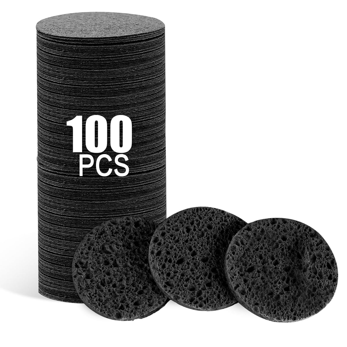 50-Count Compressed Facial Sponges, Pink Cellulose Daily Facial Cleaning
