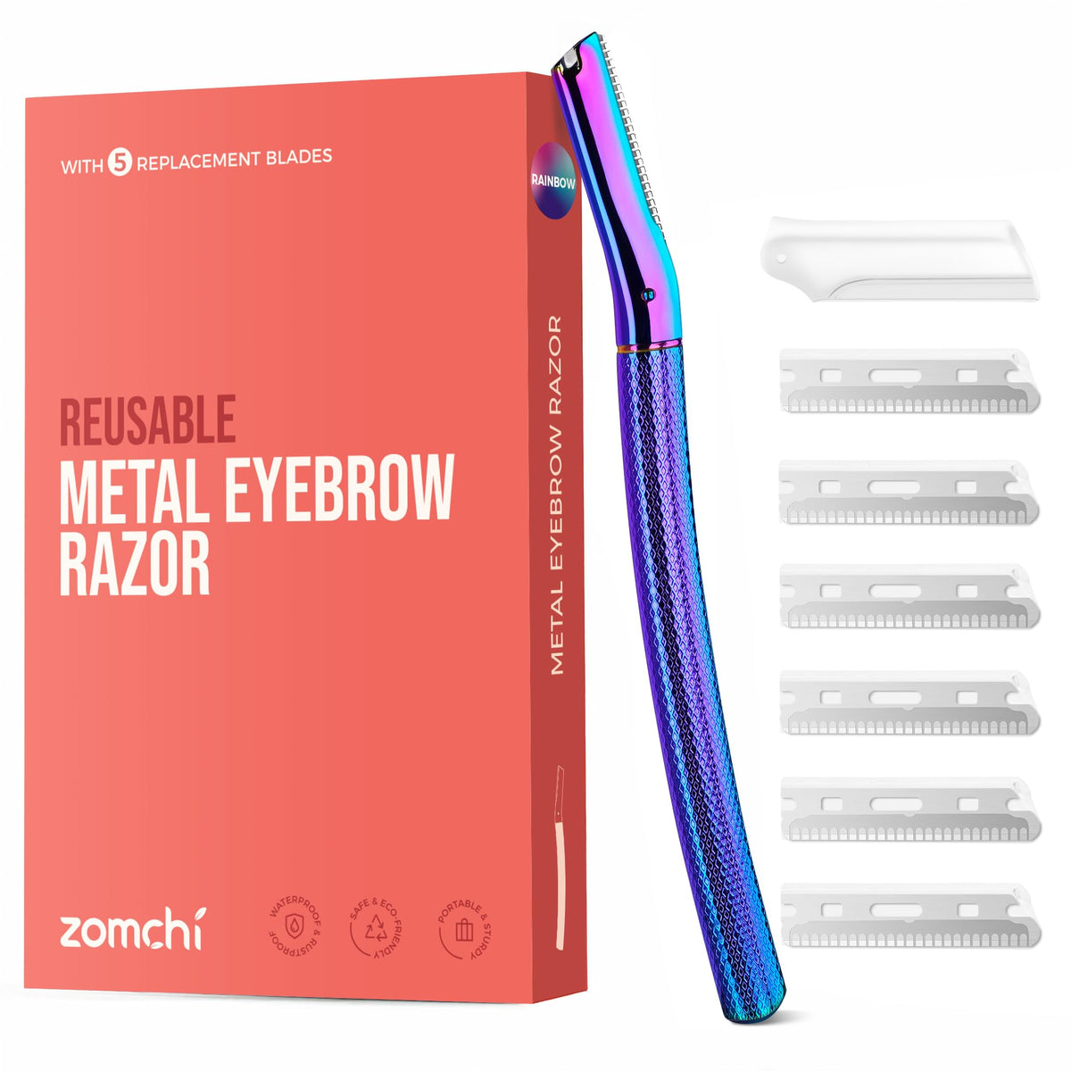 ZOMCHI Eyebrow Razor for Women & Men, Precision Cover, Silver
